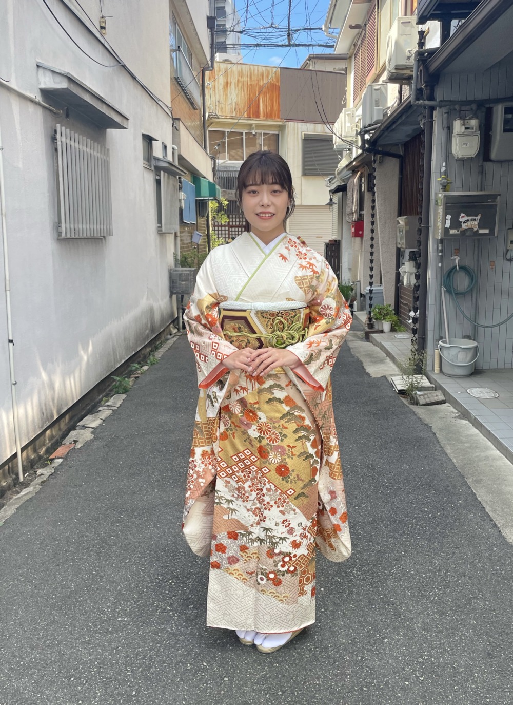 ＜レンタルきもの＞両家顔合わせ 振袖 きもの六花（ricca） 大阪市北区中崎町 和裁・着付け