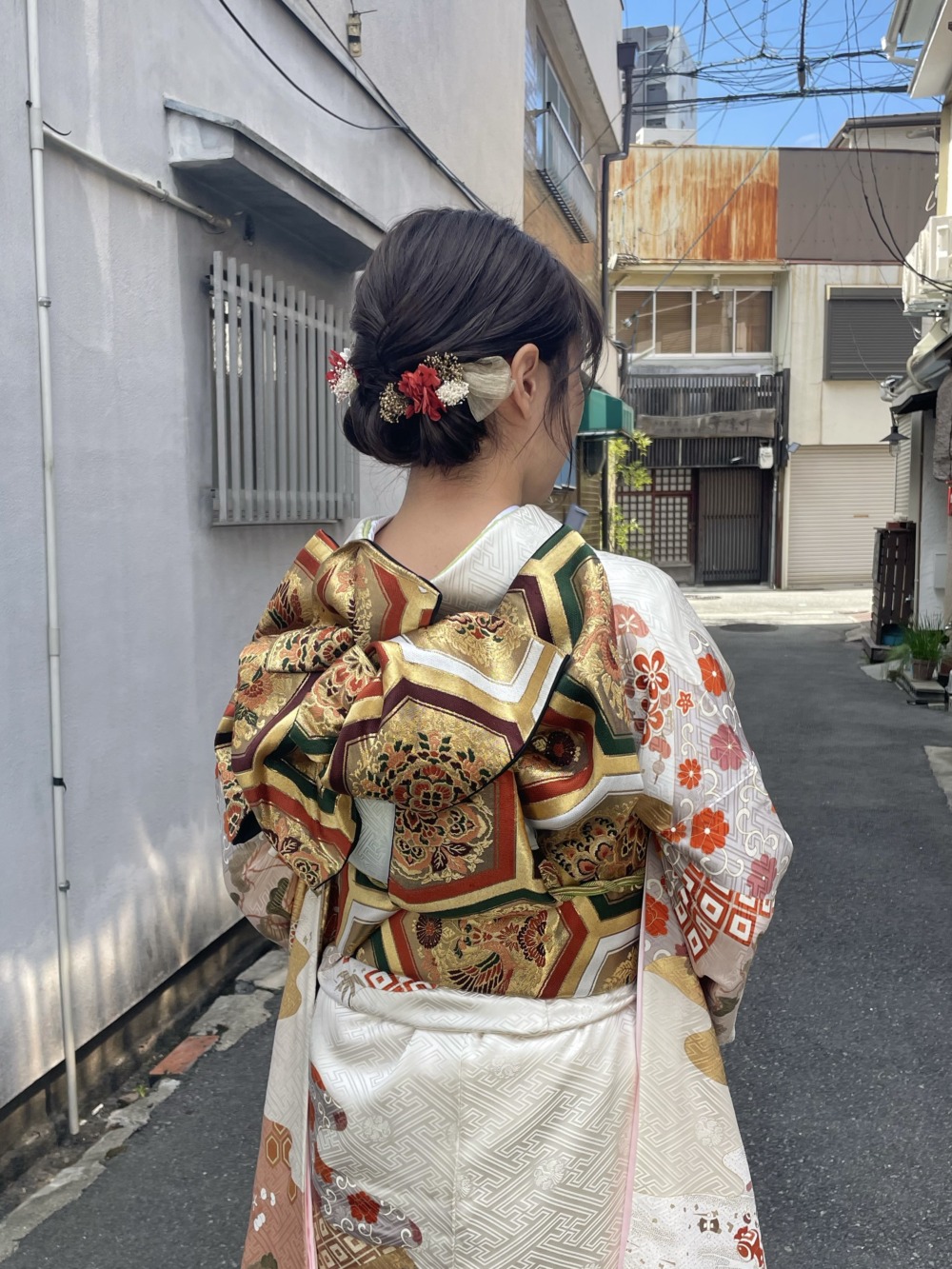 ＜レンタルきもの＞両家顔合わせ 振袖 きもの六花（ricca） 大阪市北区中崎町 和裁・着付け