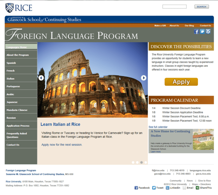 New Website for Our Foreign Language Program Susanne M. Glasscock