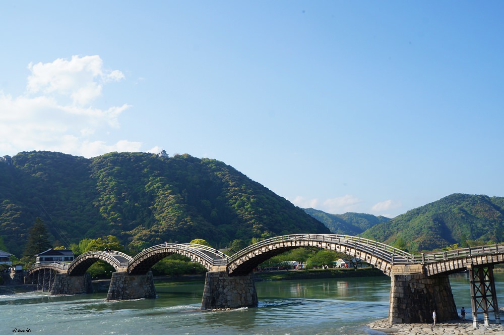 岩國景點錦帶橋 日本三大名橋與三大奇橋之美名 再吃100種口味霜淇淋