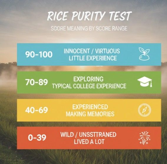 Rice Purity Test Score Meaning What Your Score Really Says About You