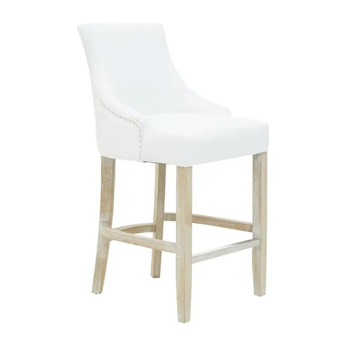 Kendal Leather Effect Ivory Bar Stool Richard Sutton Design