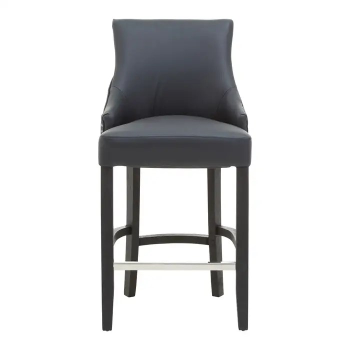 Kendal Leather Effect Charcoal Bar Stool Richard Sutton Design