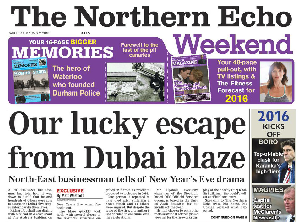 The Northern Echo Report Stockton businessman tells how 'luck' saved
