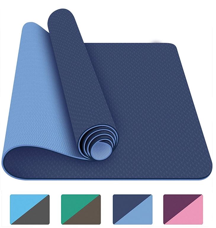 Non Slip Double Layer Eco Friendly TPE Yoga Mat, Yoga Pilates 6MM