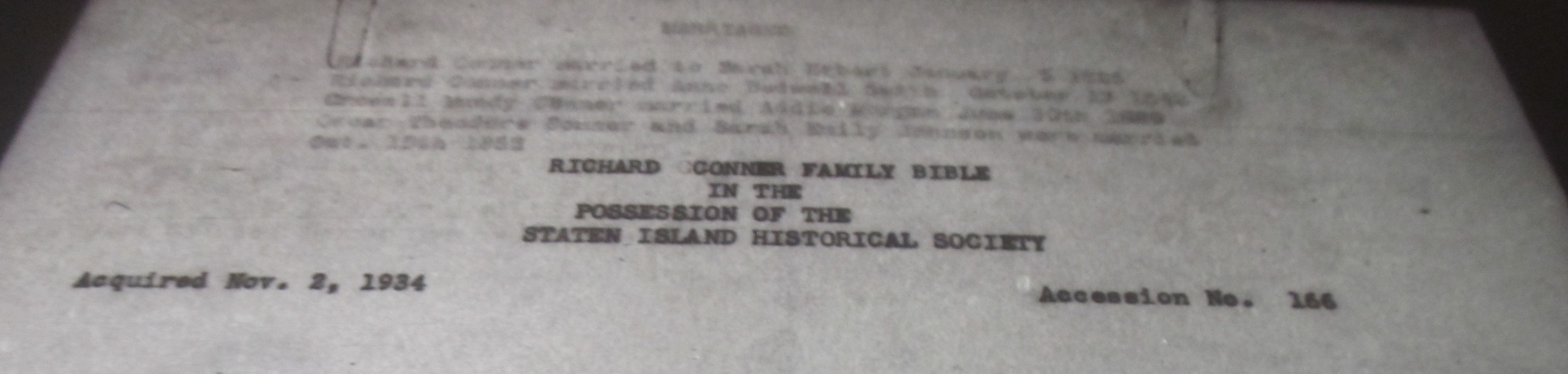 Bible Records Staten Island, Richmond County, NY Genealogical Resources