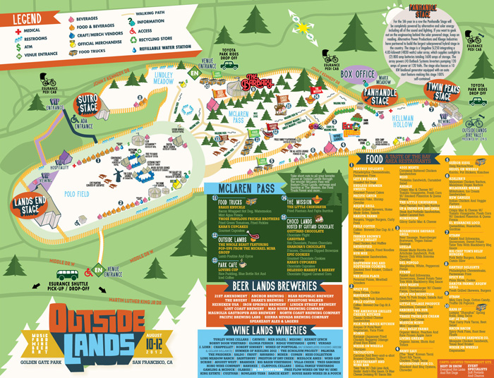 Neighbors’ Guide to Outside Lands 2012 music festival in Golden Gate