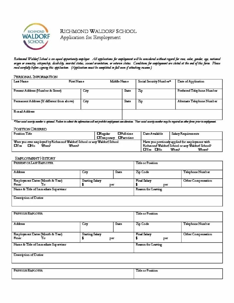 rwsapplicationform Richmond Waldorf School