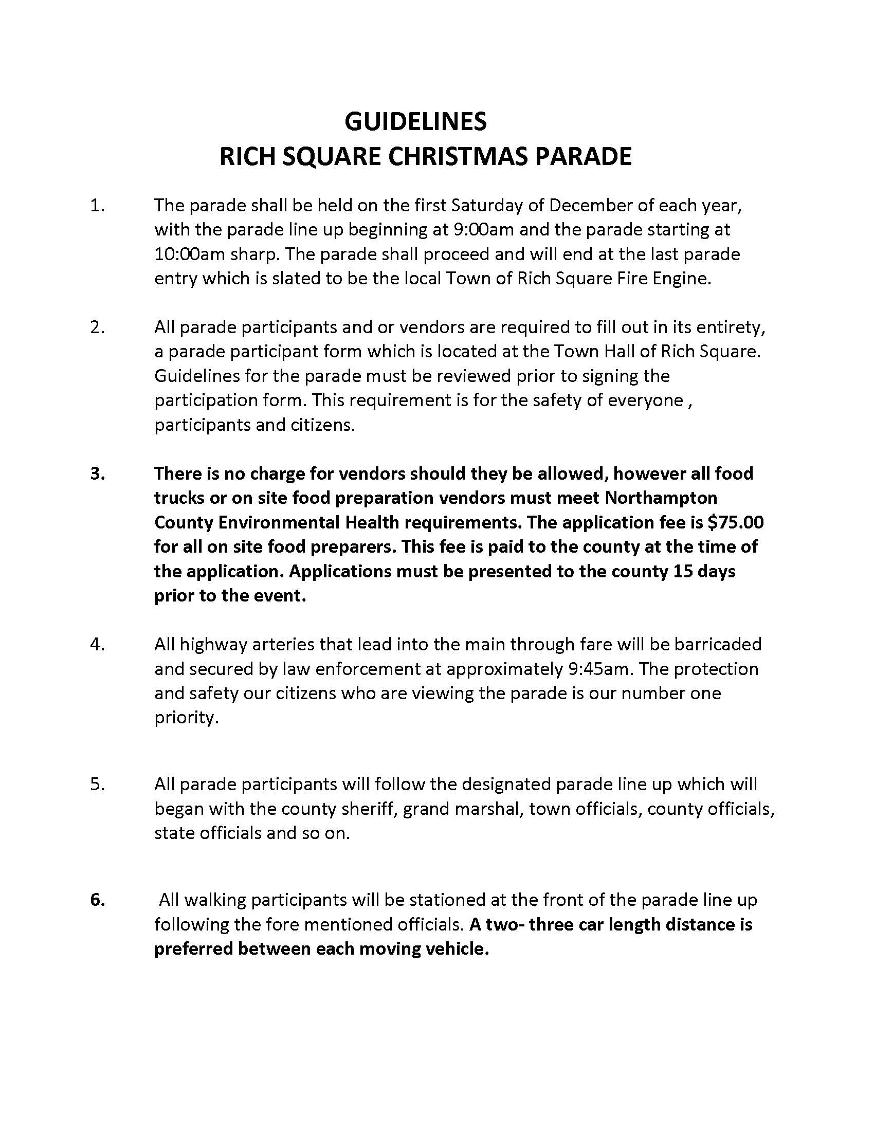 Town of Rich Square, NC 2024 Annual Christmas Parade