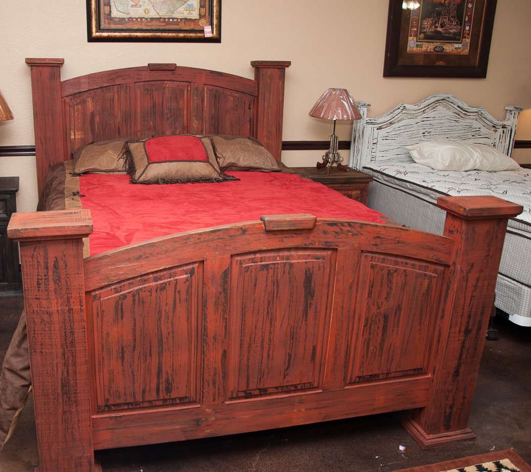 Distressed Red Bed Rick's Home Store