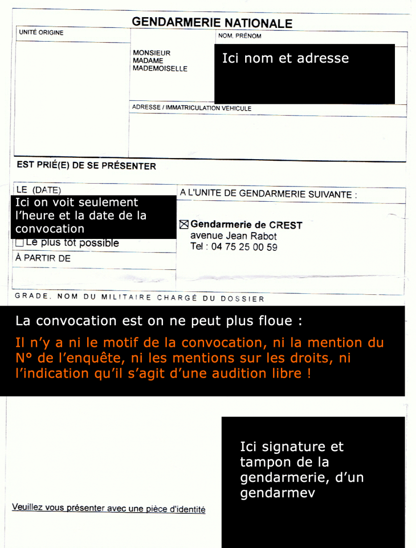 Des convocations à la gendarmerie souvent illégales, à Crest