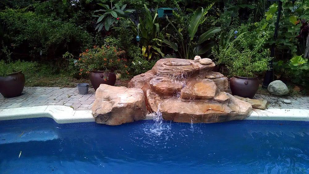 Texas TwoStep Swimming Pool Waterfall in Florida RicoRock®, Inc.