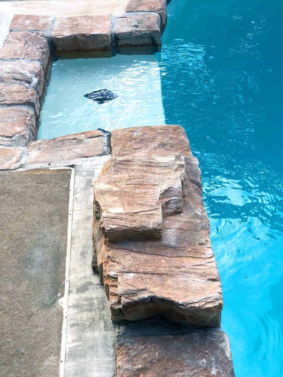 RicoRock Artificial Rock Waterfall on an Existing Pool