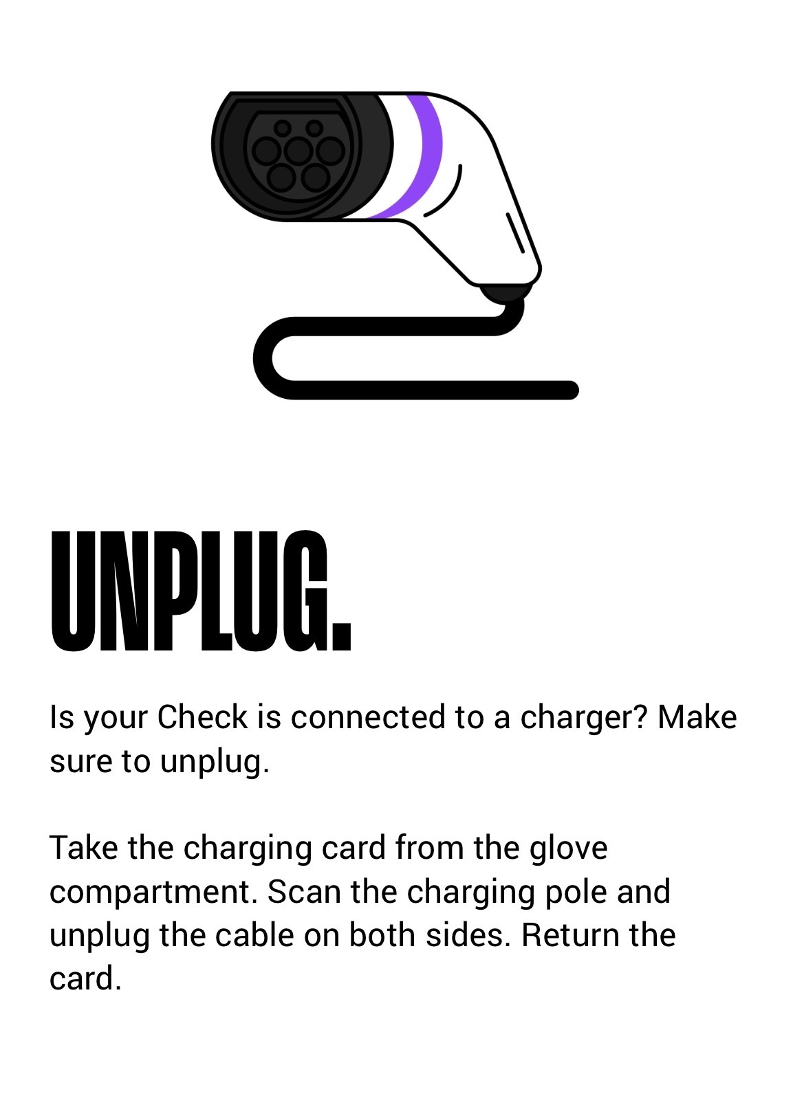 How do I unplug my Check car from a charging station? – Check Helpcenter EN