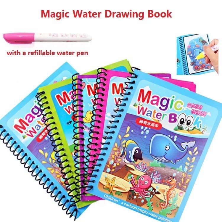 Magic Water Painting Book with Water Pen Dood. Rident Kitchen