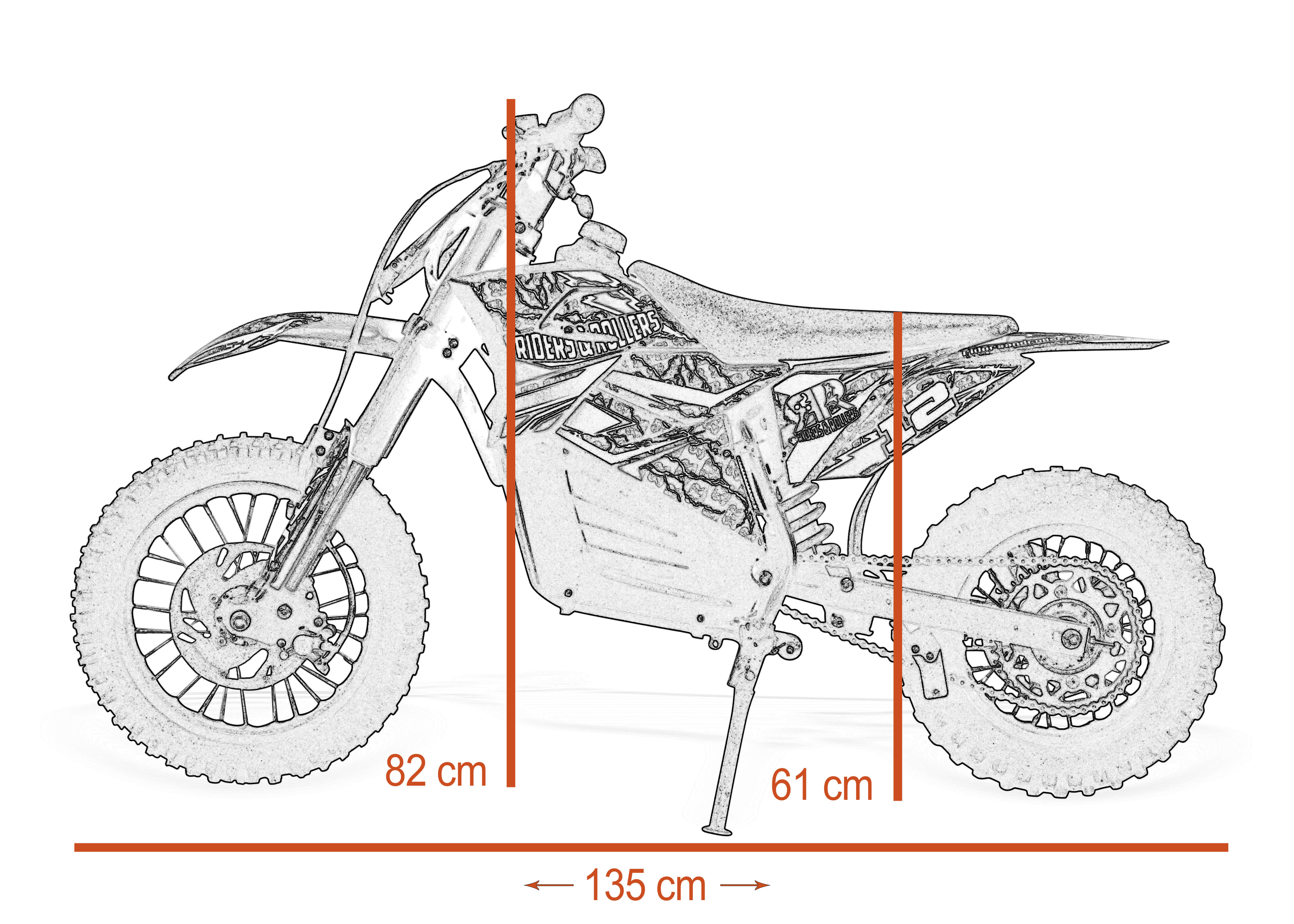 Electric 1200w Dirt Bike Red Riders and Rollers