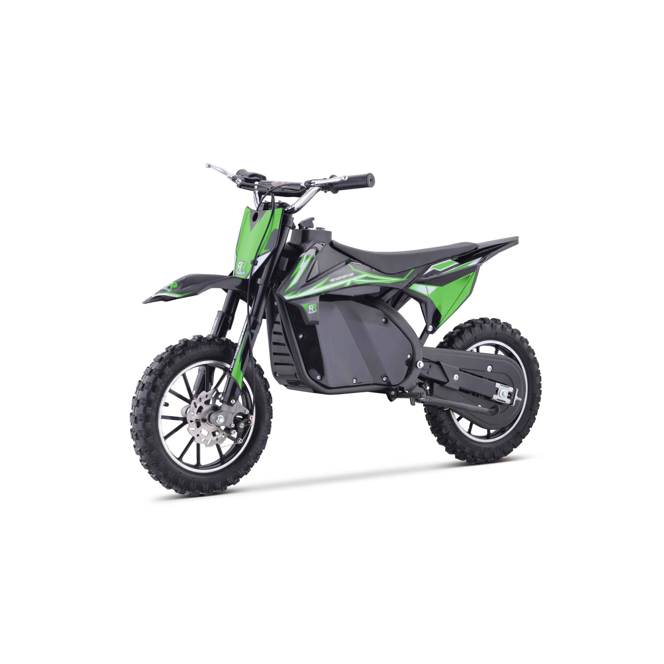 Kids Electric Dirt Bike Falcon DB800 800w 36v Green Riders and Rollers
