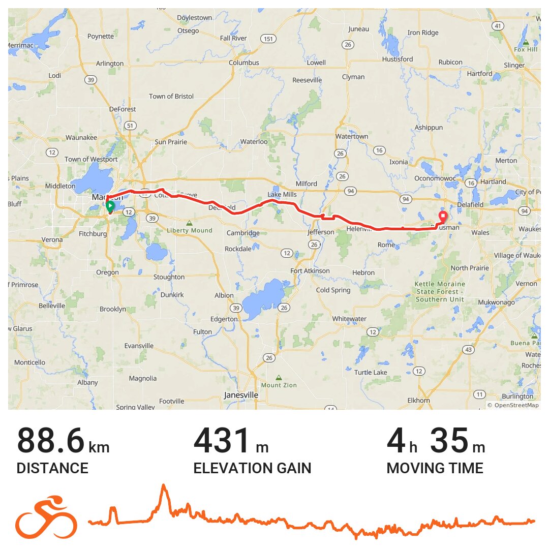 Madison to Oconomowoc · Ride with GPS