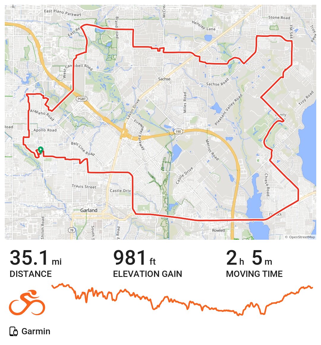 08/07/16 A bike ride in Garland, TX