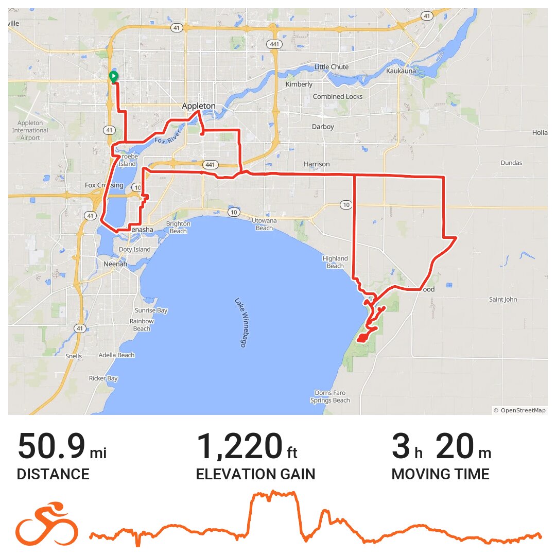 Cmfrt Sts Arprt High Cliff State Park A bike ride in Town of Grand