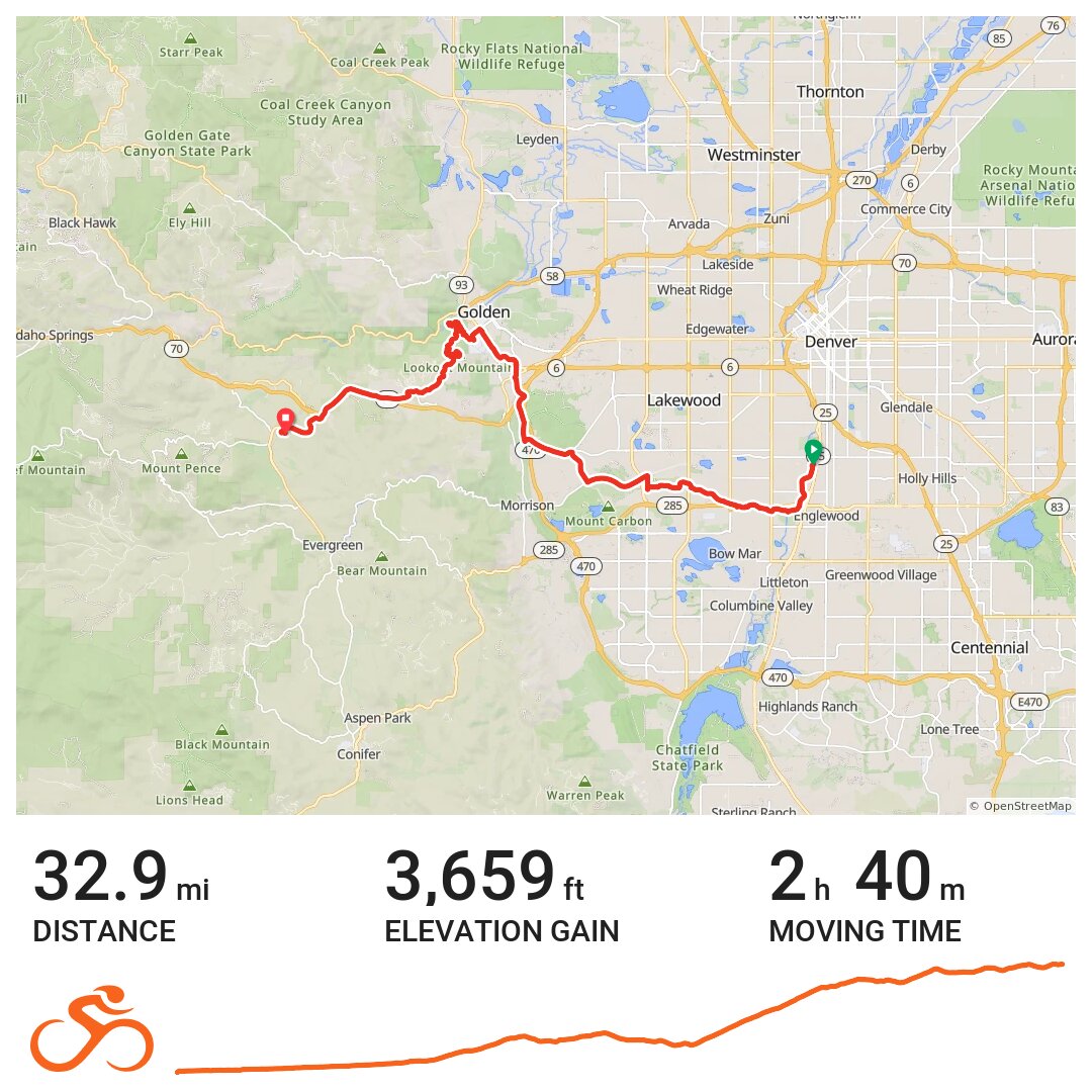 Bear Creek Trail to Evergreen via Lookout A bike ride in Denver, Colorado