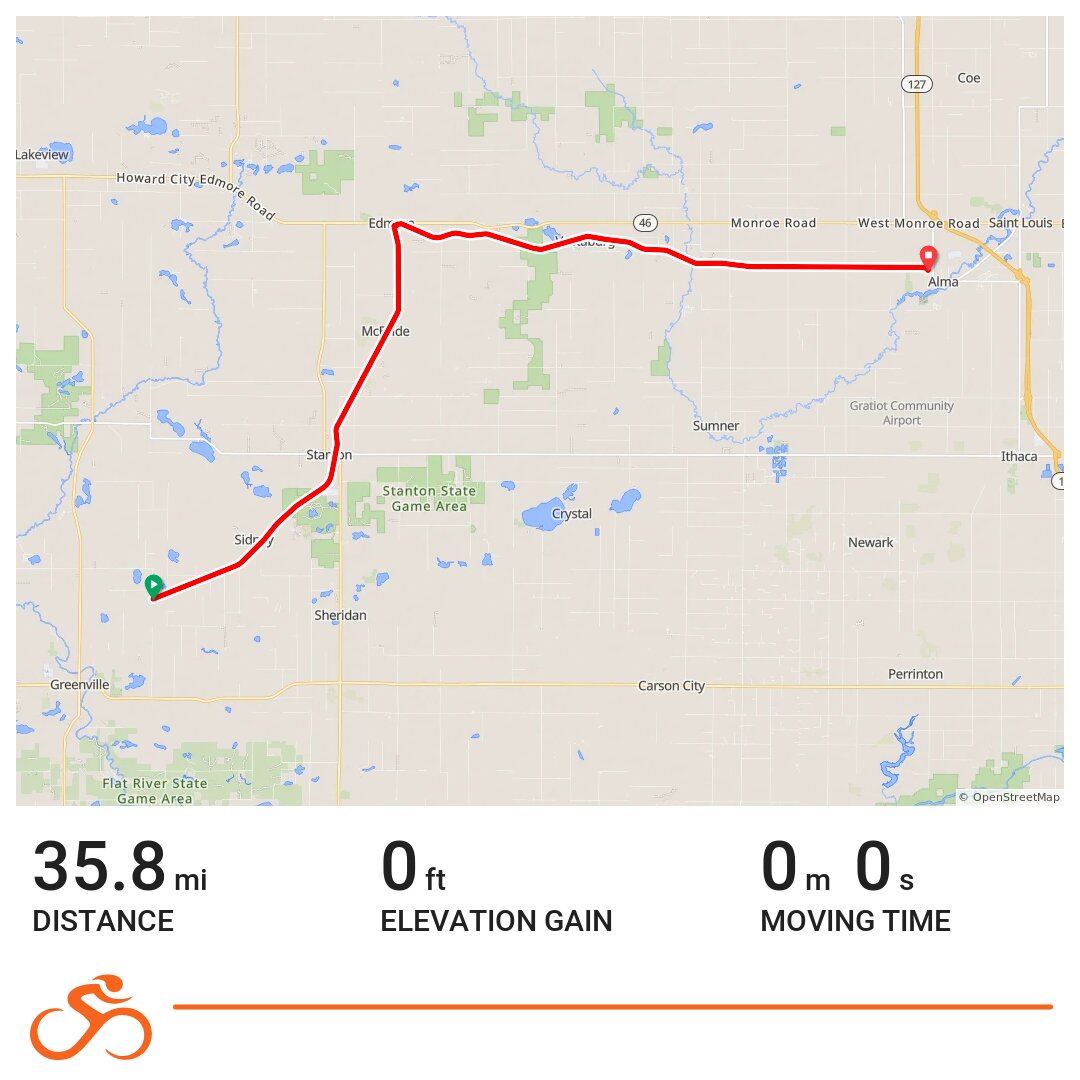 Fred Meijer Heartland Trail A bike ride in Sheridan, MI