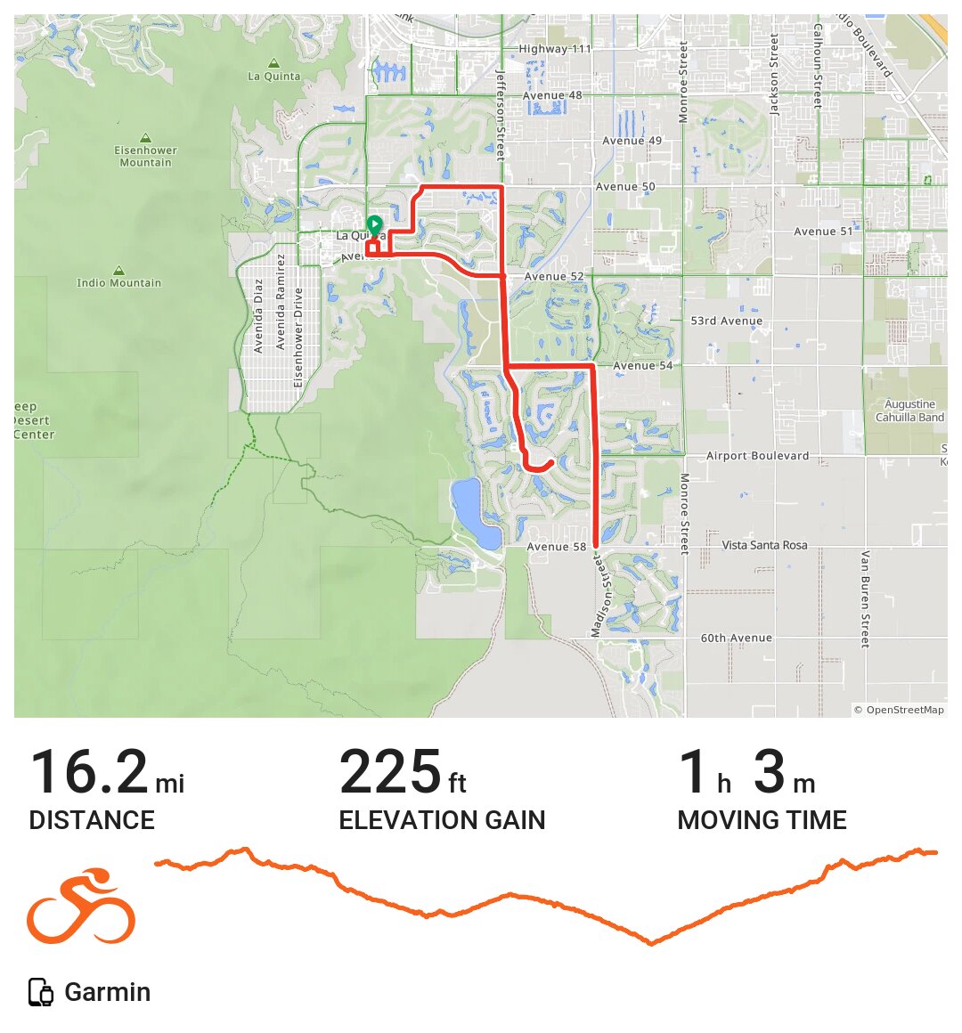 11/08/16 A bike ride in La Quinta, CA
