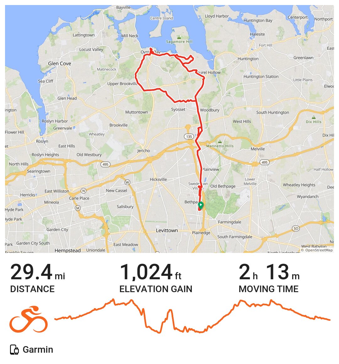 Bethpage Laurel Hollow Oyster Bay A bike ride in Nassau County, NY