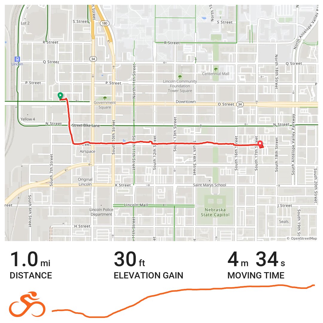 Afternoon Ride A bike ride in Lincoln, NE