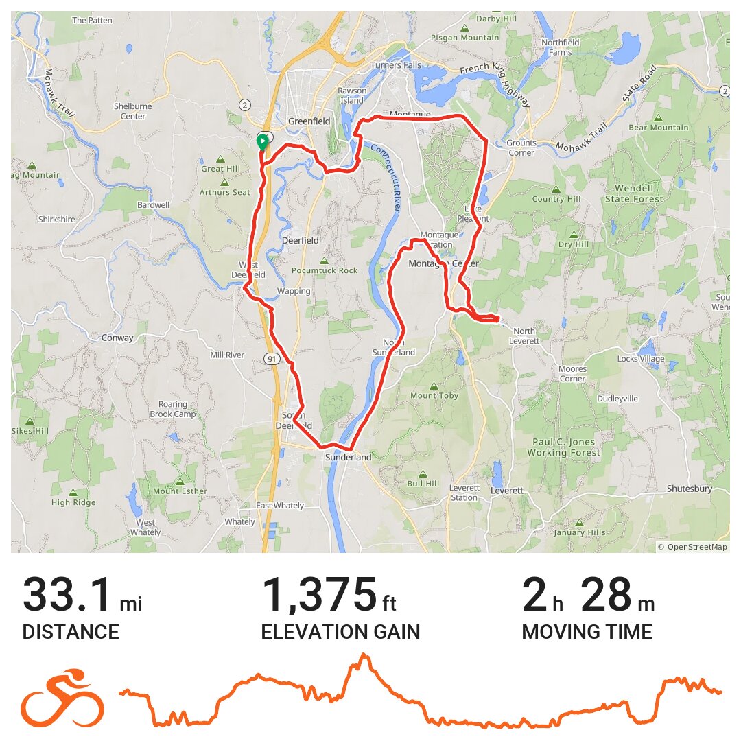 08/05/23 A bike ride in Greenfield, MA