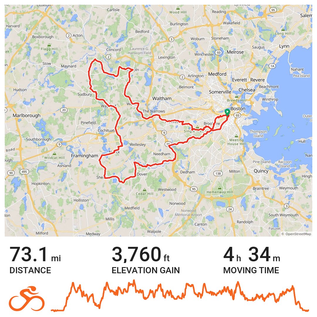 Boston west · Ride with GPS