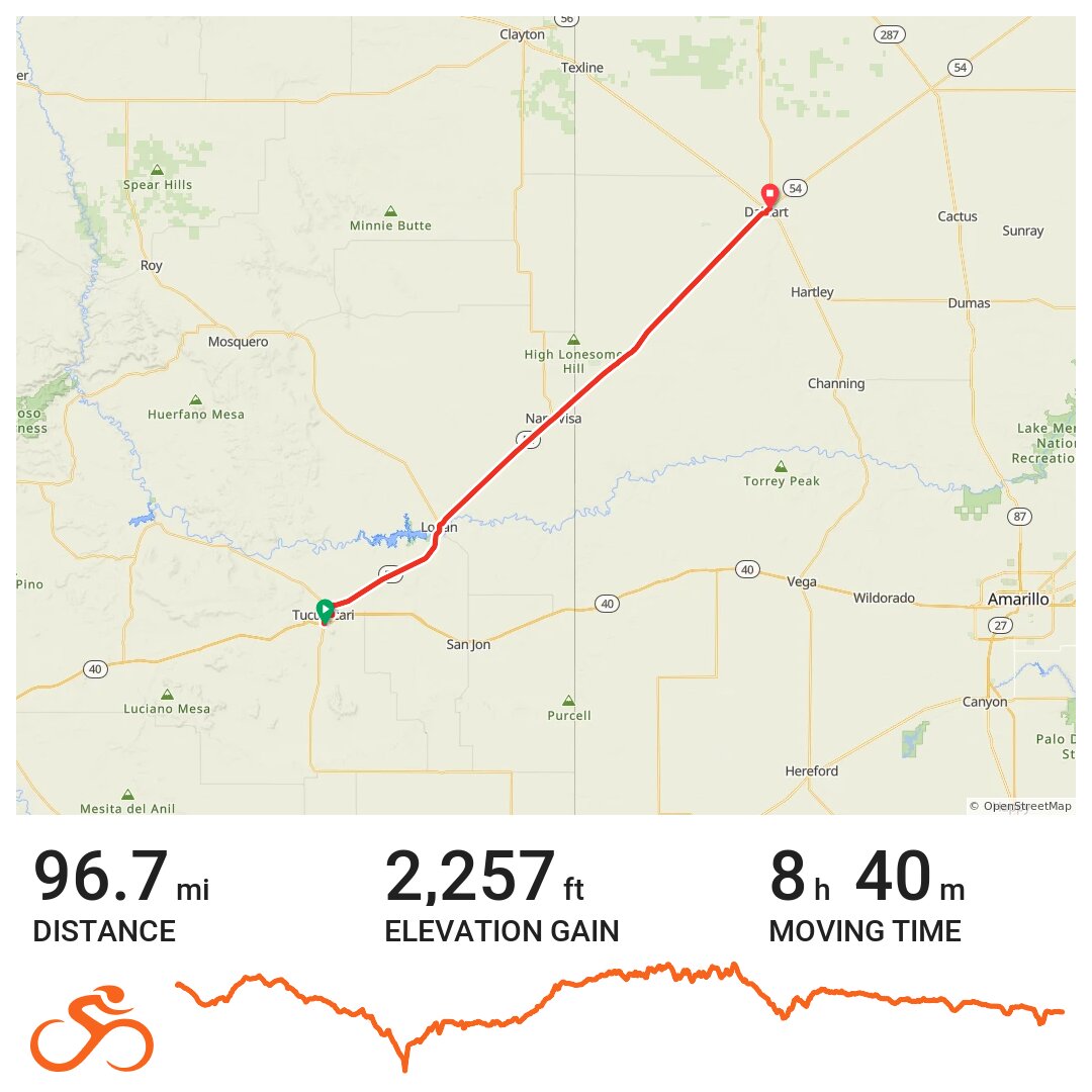 Day 11 Tucumcari to Dalhart, Texas · Ride with GPS
