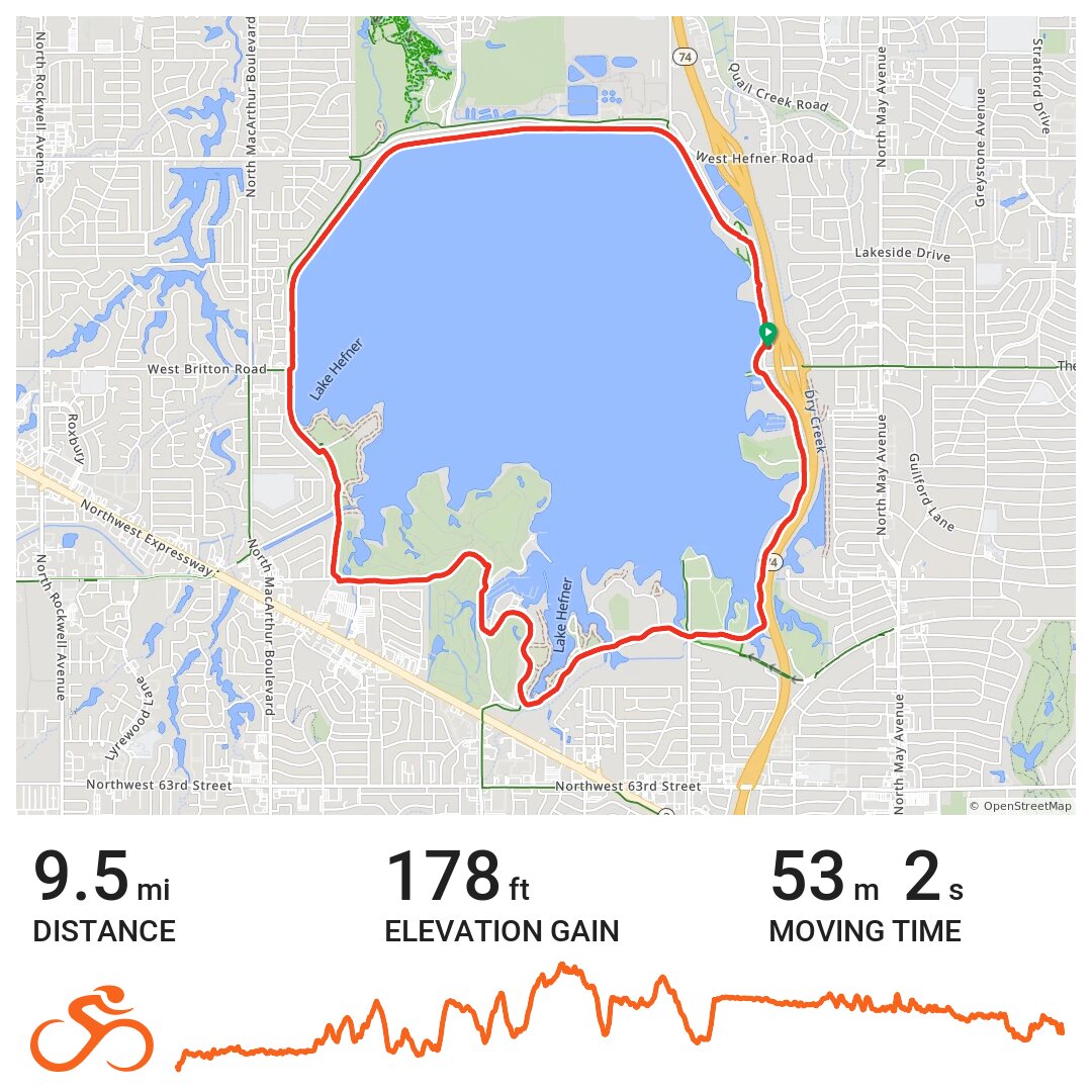 Hefner Lake A bike ride in Oklahoma City, OK