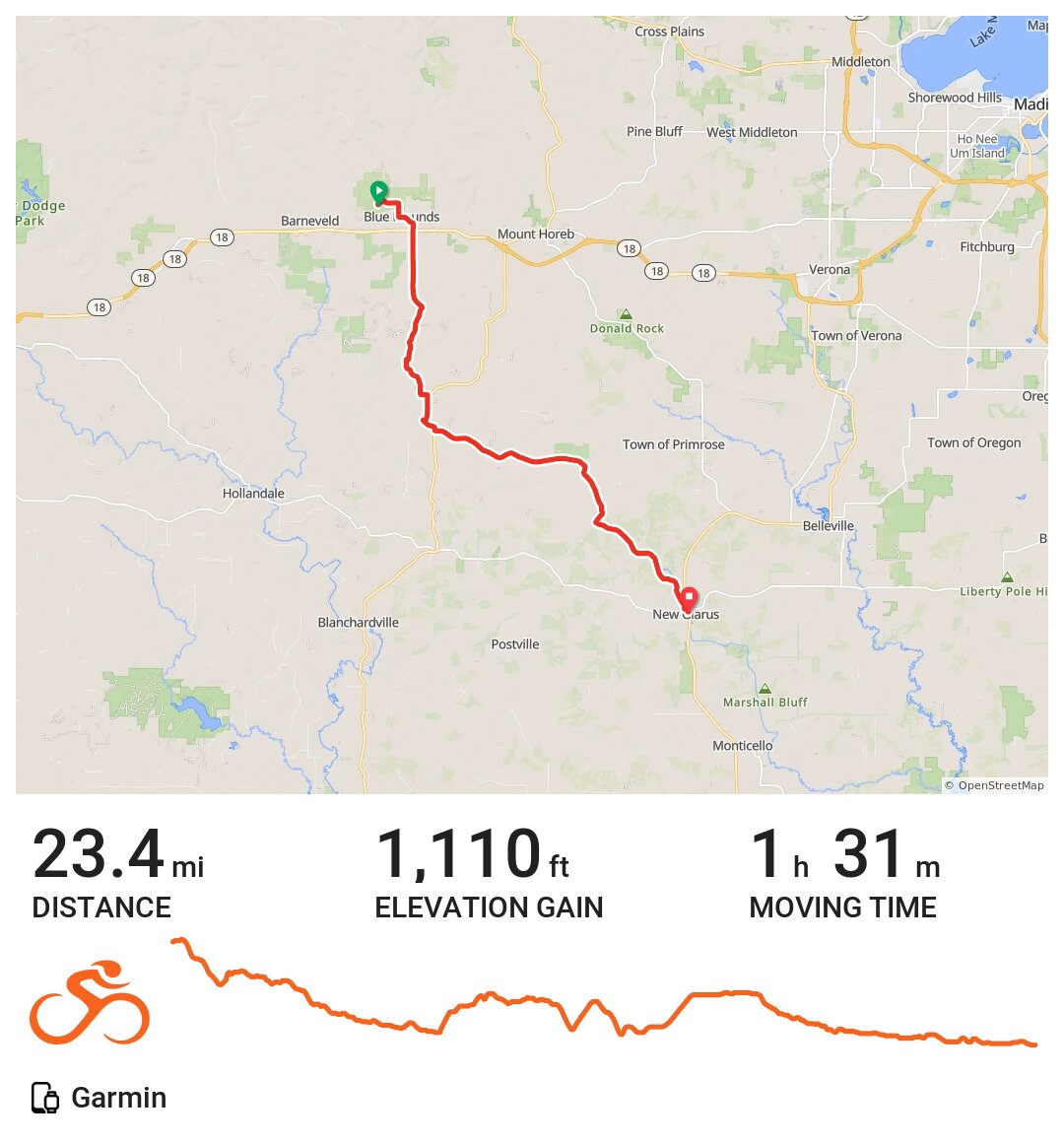 Roads from Blue Mounds to New Glarus · Ride with GPS
