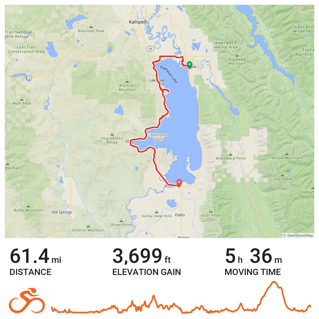 July 16th Bigfork to Polson A bike ride in Flathead County, MT