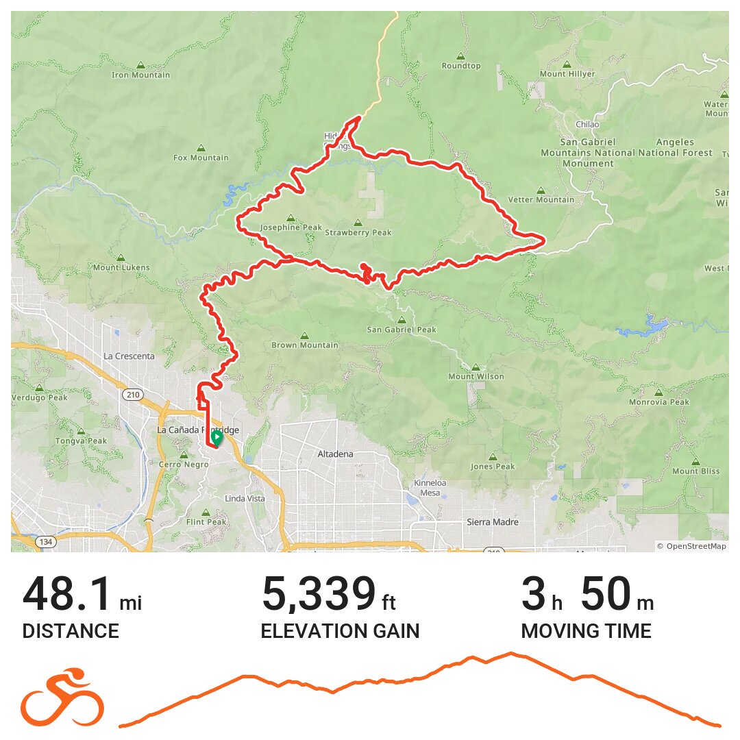 Angeles Crest/Upper Big Tujunga Canyon Rd A bike ride in La Cañada