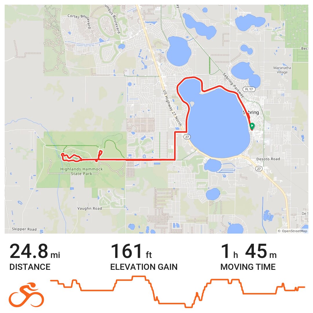 Highlands Hammock State Park; Tour of Sebring, Florida · Ride with GPS