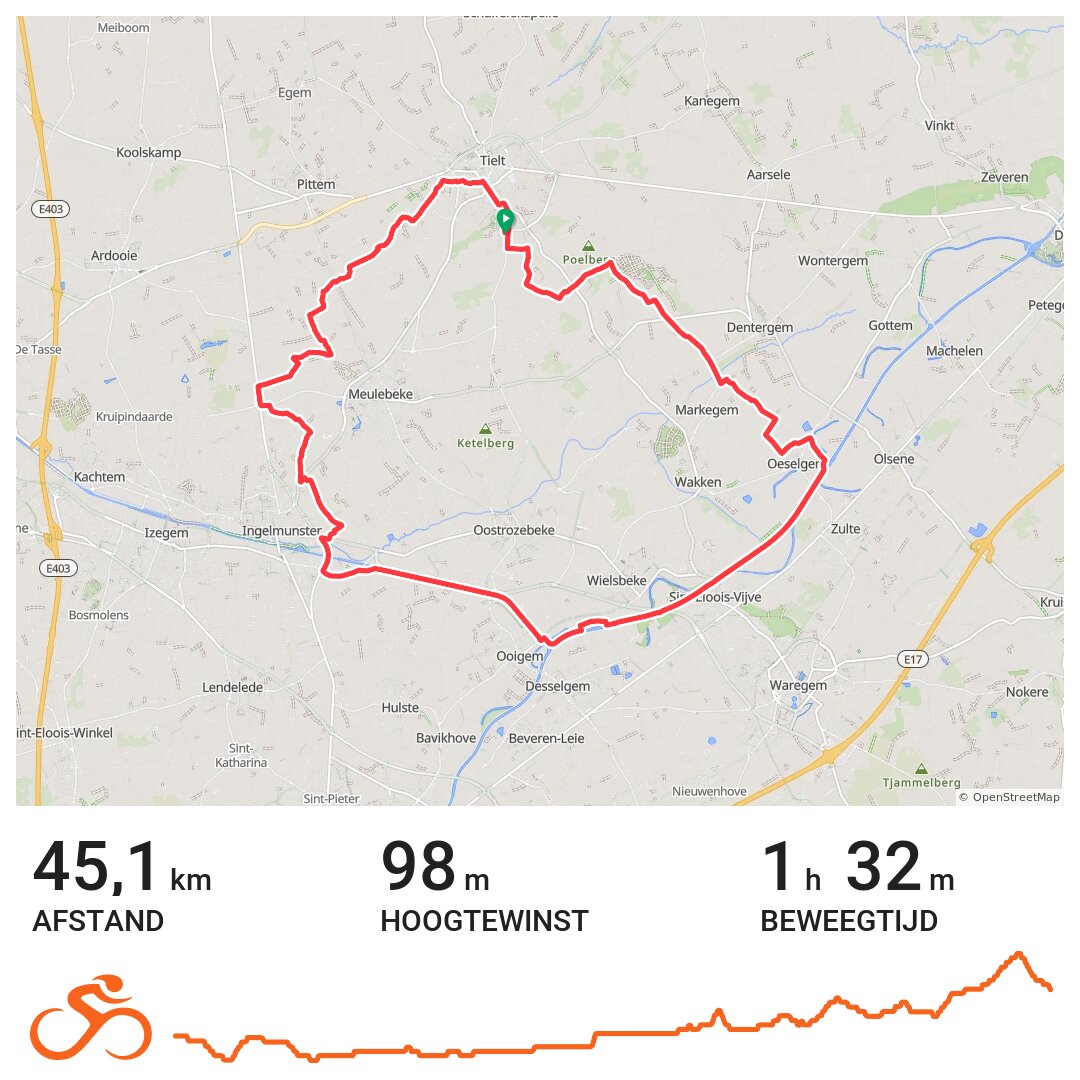 Kaart Nederland Tielt Tielt Ooigem Tielt A bike ride in Tielt, Vlaams Gewest