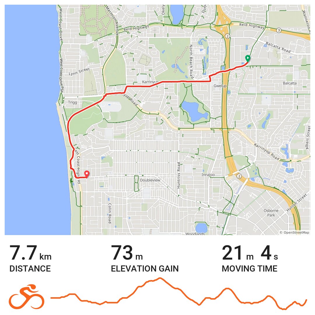 13/09/17 A bike ride in Perth, Western Australia