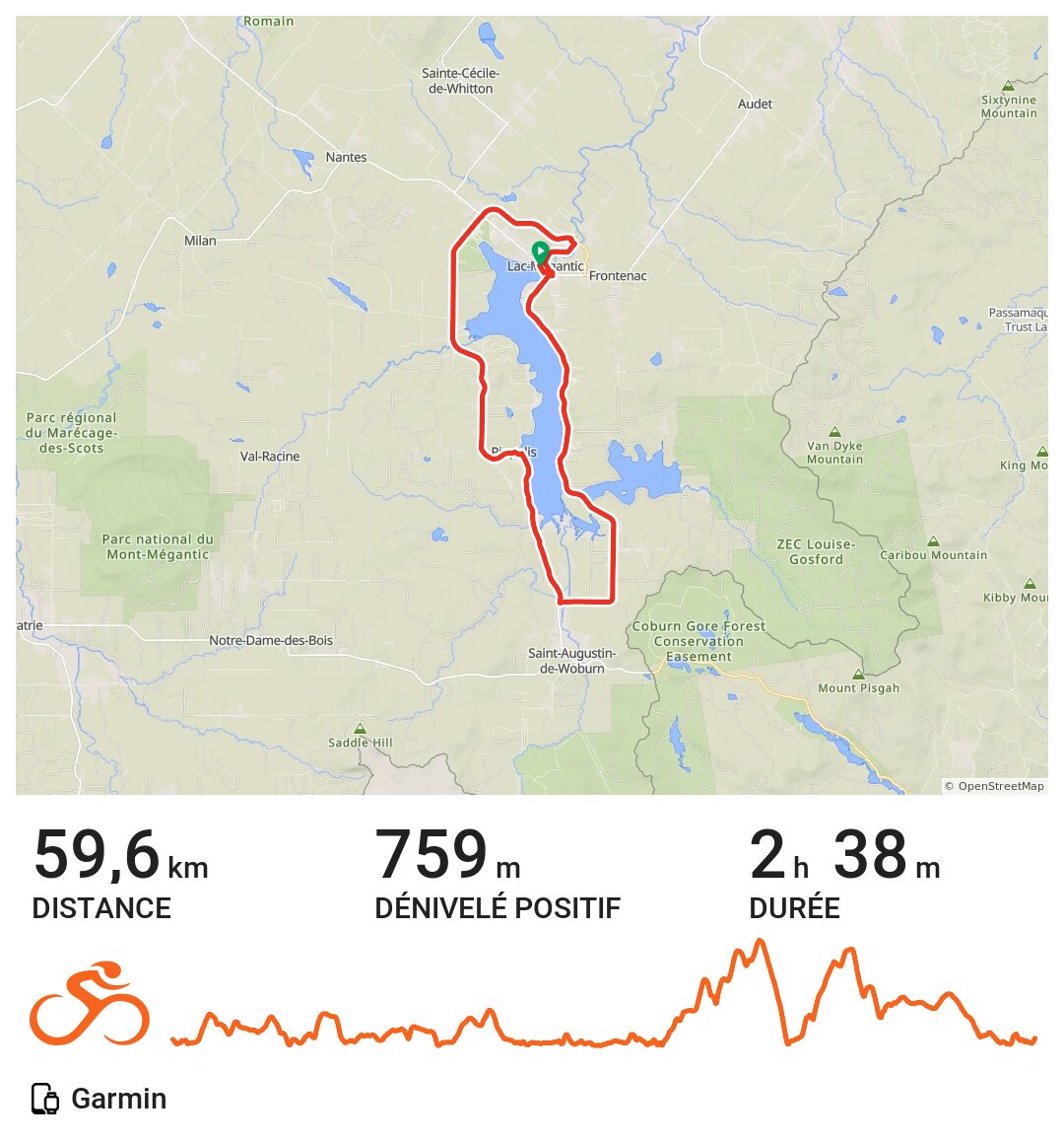 LacMégantic (Tour du Lac) · Ride with GPS