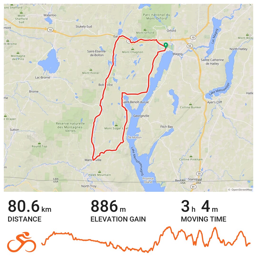 Eastman Mansonville 80kms · Ride with GPS