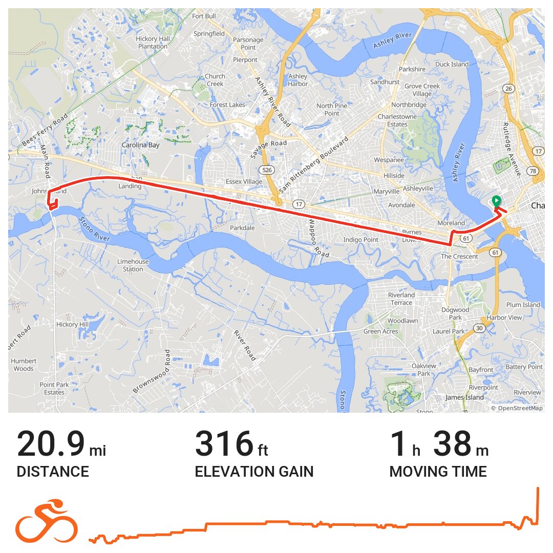 Greenway Trail, SC A bike ride in Charleston, SC