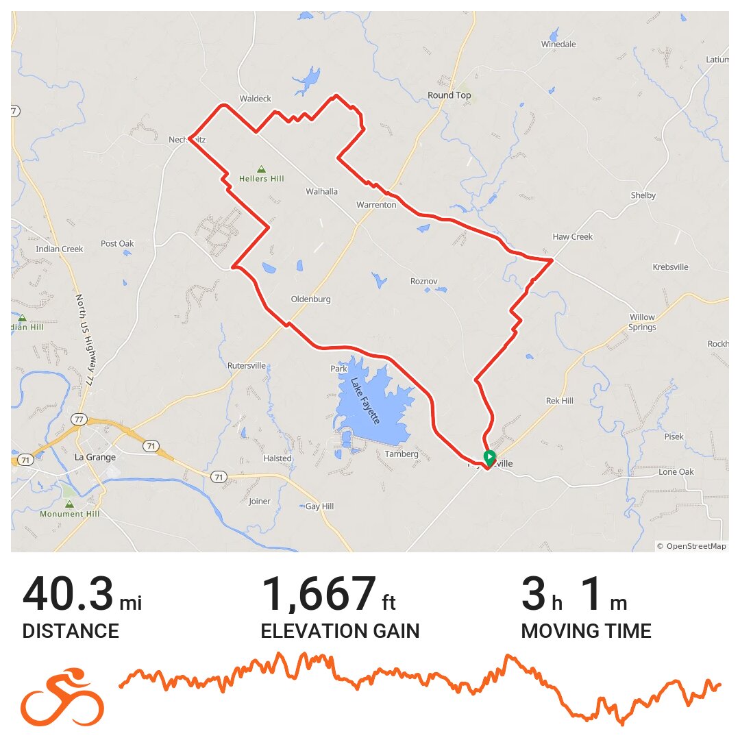 Fayetteville A bike ride in Fayetteville, TX