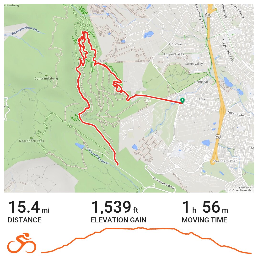 Tokai Silvermine Road trails · Ride with GPS
