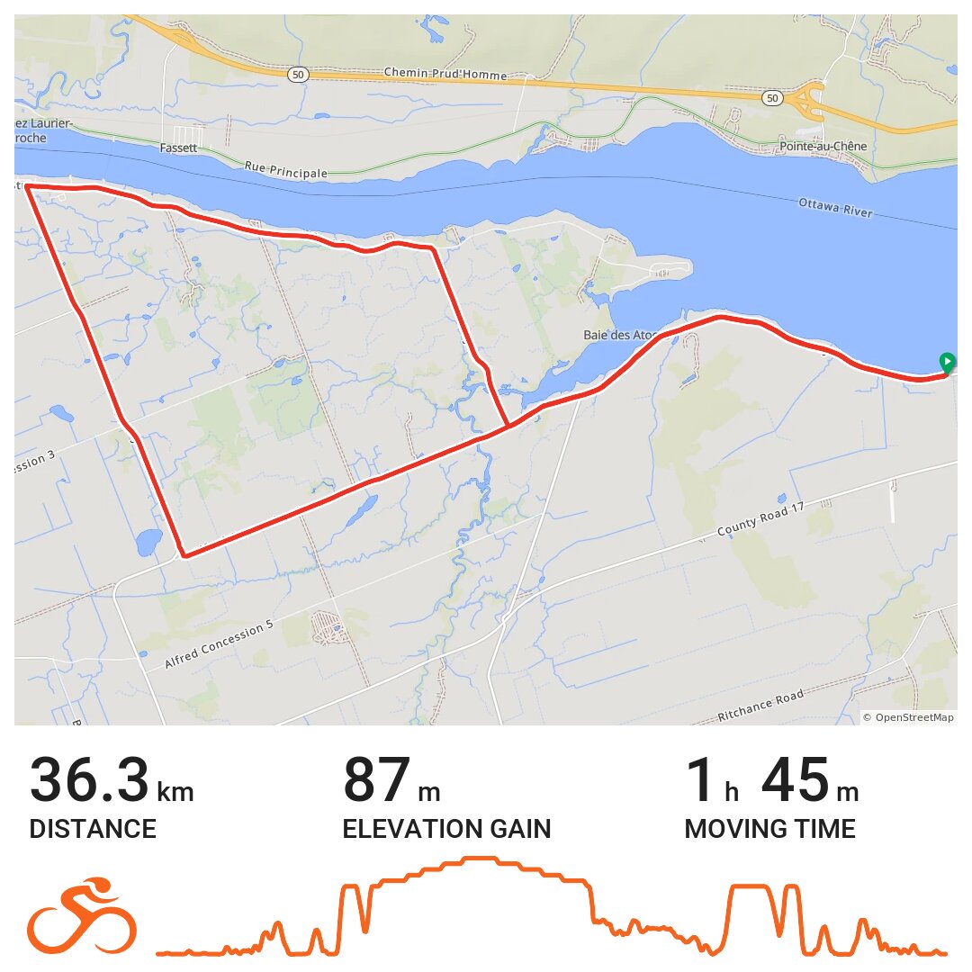 06/01/2018 L'Orignal, Road 15, Lefaivre, L'Orignal · Ride with GPS