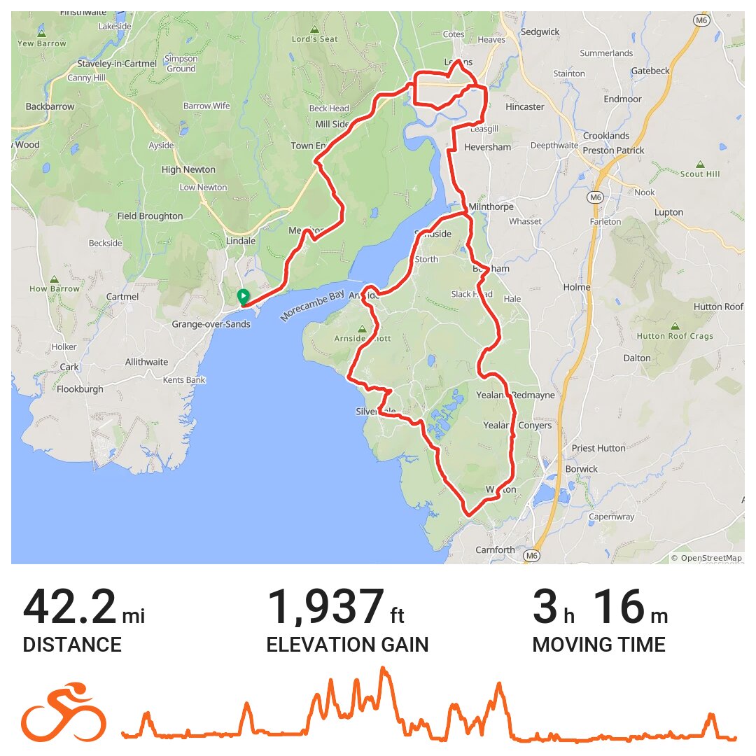 Grange, Silverdale & Arnside A bike ride in South Lakeland, England