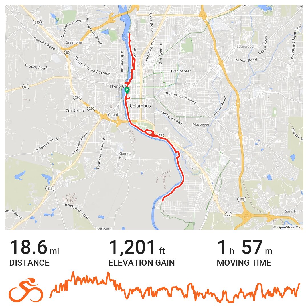 Columbus Riverwalk June 10th 2018 · Ride with GPS