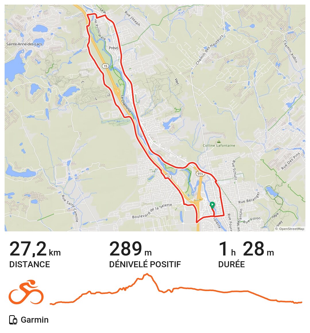 StJerome / Prévost, par la Montée SteTherese A bike ride in Saint