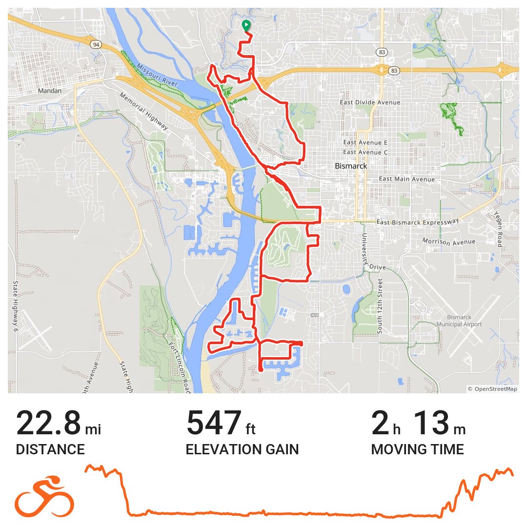 07/03/18 A bike ride in Bismarck, ND