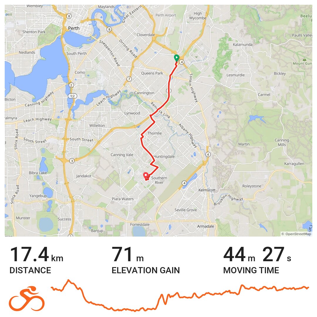 26/09/18 A bike ride in Perth, Western Australia